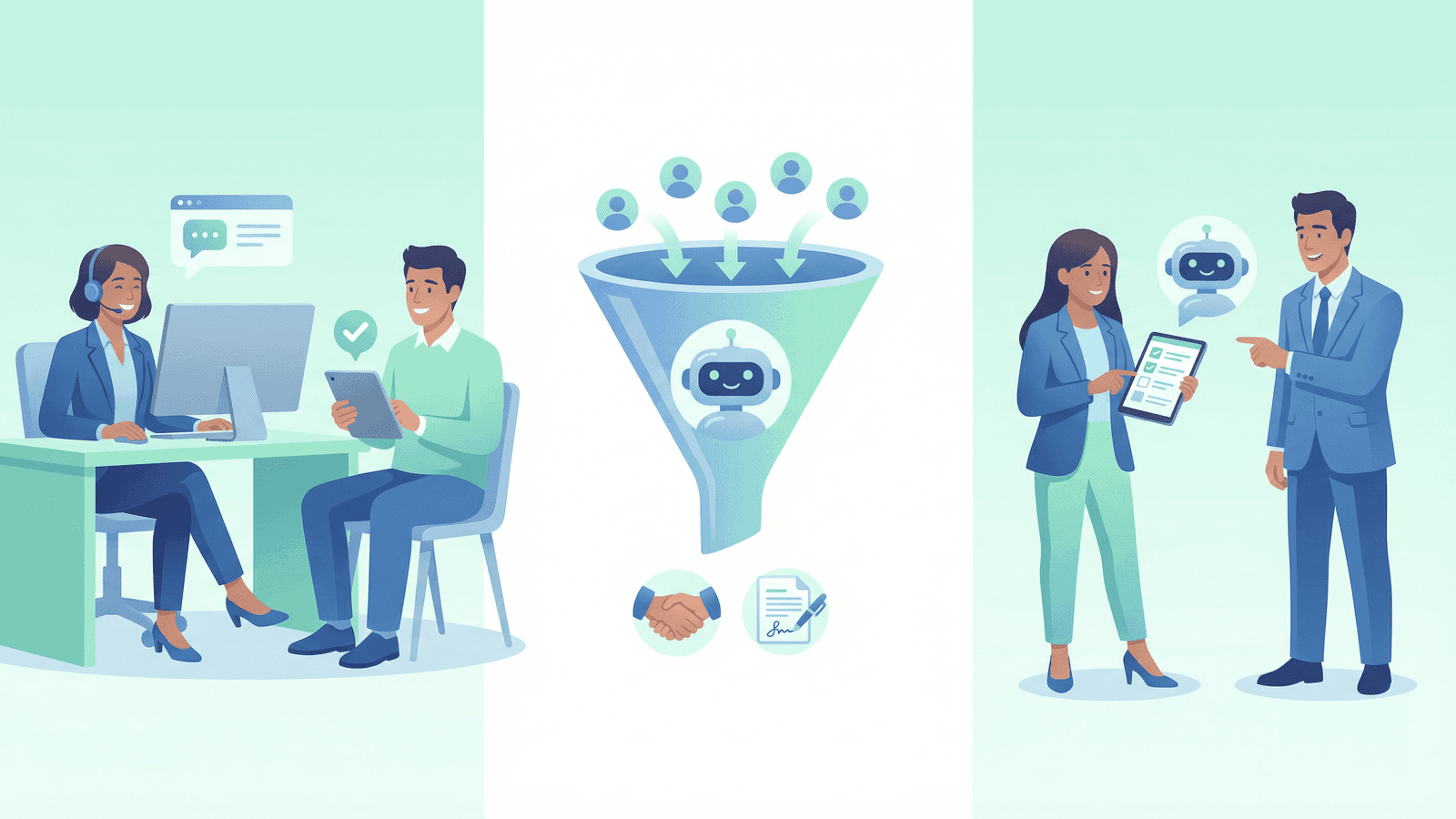 Einsatzbereiche eines KI Chatbots -- Kundenservice, Vertrieb und Onboarding