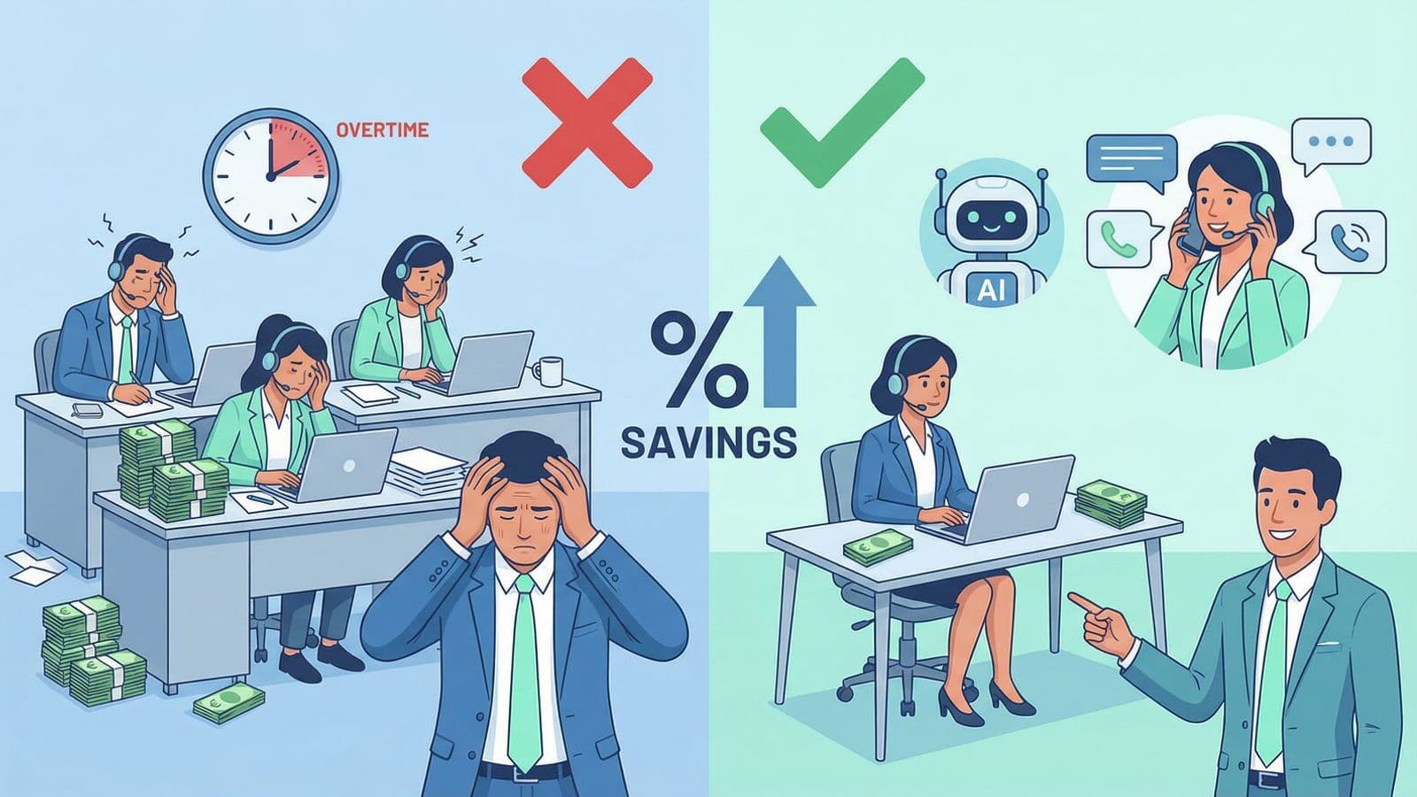 Kostenvergleich mit und ohne KI